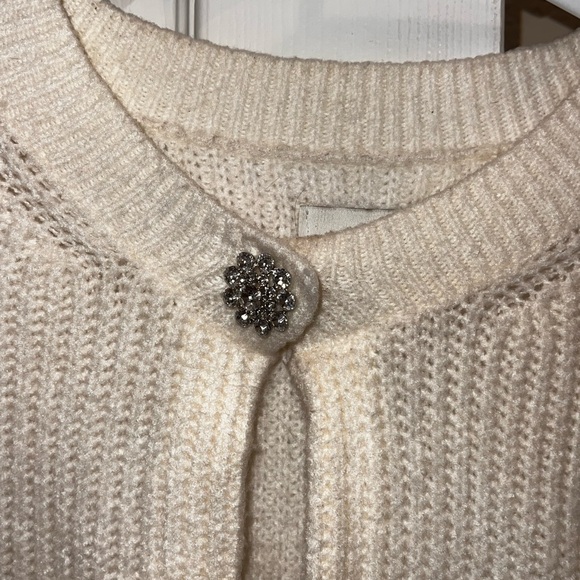 Abercrombie & Fitch Cream Cardigan with Jewel Button - Picture 2 of 4